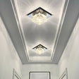 Black Crystal Square Led Flush Mount Ceiling Light For Foyer / 5.5’ White