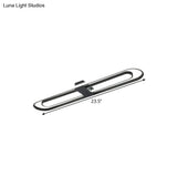 Black Dual Rectangle Led Flush Ceiling Light Modern Metallic Mount Fixture 16’/23.5’/31.5’