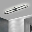 Black Dual Rectangle Led Flush Ceiling Light Modern Metallic Mount Fixture 16’/23.5’/31.5’