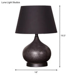 Black Fabric Tapered Drum Task Table Lamp - Modern Design 1 Bulb For Night Lighting