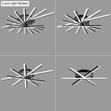 Black Fan-Shaped Led Ceiling Light For Minimalist Bedroom Decor