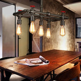 Black Finish Hanging Ceiling Light: Rectangle Frame 4/5-Light Antiqued Island Lamp For Dining Table