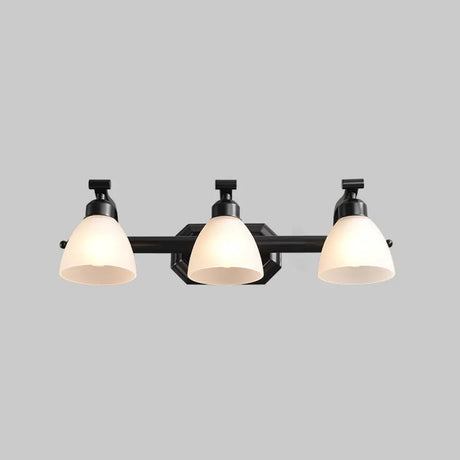 Black Finish Vanity Lamp - Countryside Opal Frosted Glass Bell Wall Sconce For Bathroom Lighting 3 /