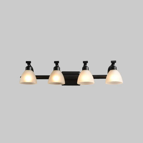Black Finish Vanity Lamp - Countryside Opal Frosted Glass Bell Wall Sconce For Bathroom Lighting 4 /