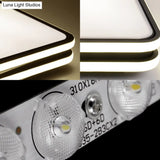 Black Geometrical Flush Mount Ceiling Lamp - Minimalist Led Metal Lighting In White/Warm Light