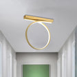 Black/Gold Flush Mount Ceiling Light Simplicity Metal Led Flushmount (Warm/White Light) For