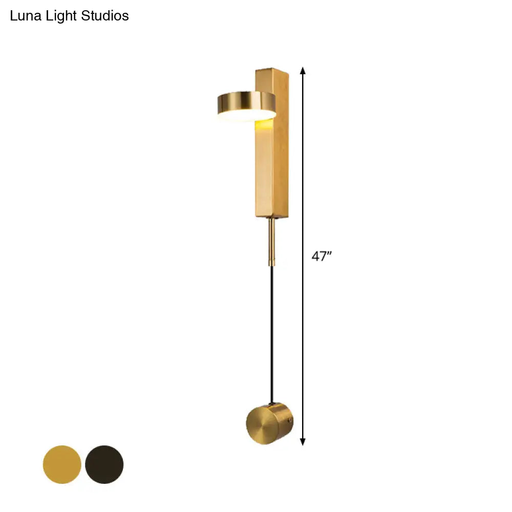 Black/Gold Led Flush Mount Wall Sconce - Sleek & Stylish Metallic Lighting Fixture