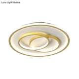 Black/Gold Metallic Crossed Ring Led Ceiling Light - Warm/White 16.5’/20.5’ W