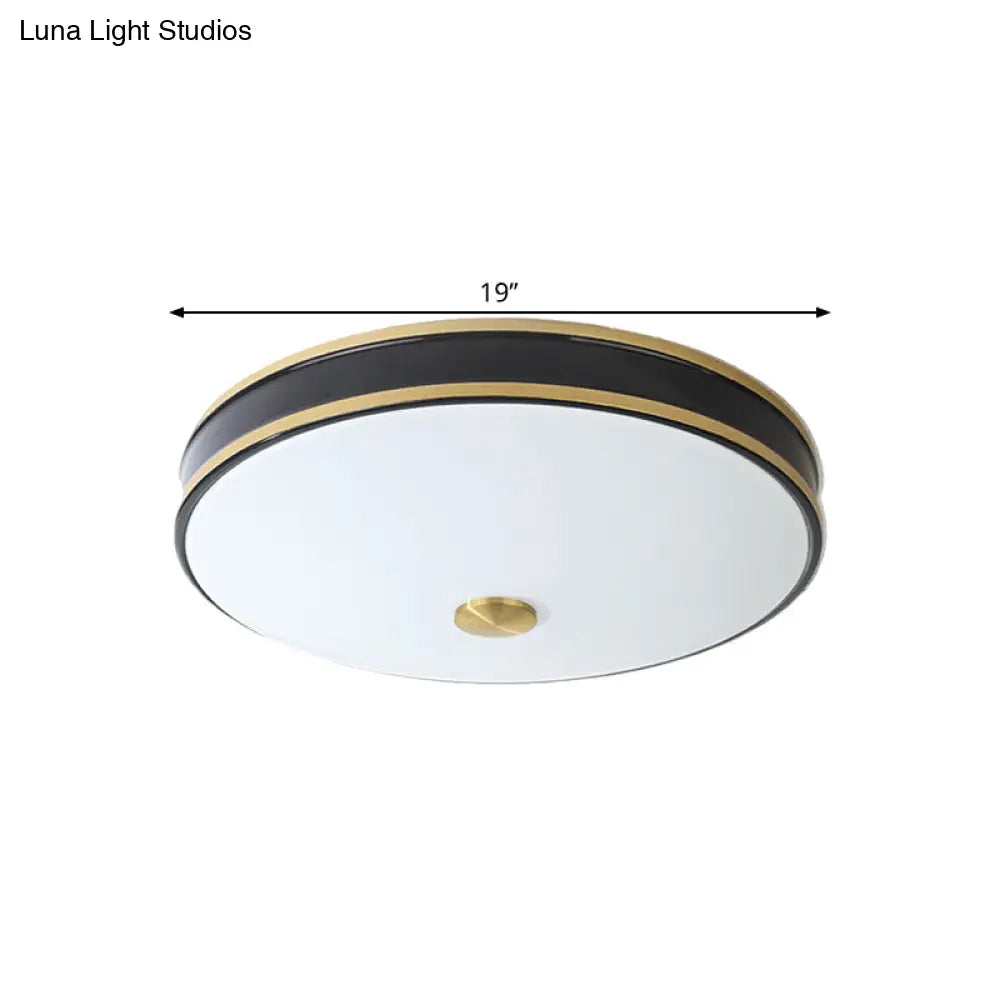 Black/Gold Round Led Flush Mount Ceiling Light - 12’/19’/15.5’ Diameter Perfect For Bedrooms