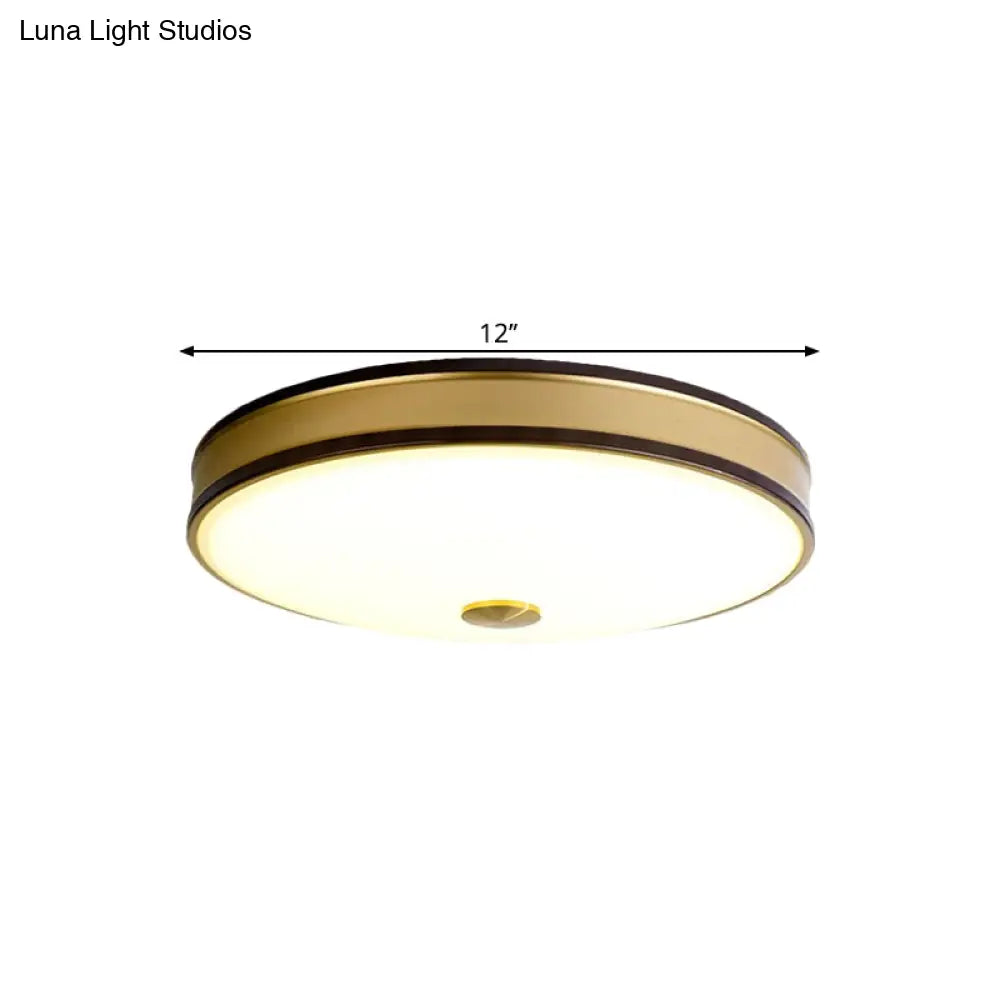 Black/Gold Round Led Flush Mount Ceiling Light - 12’/19’/15.5’ Diameter Perfect For Bedrooms