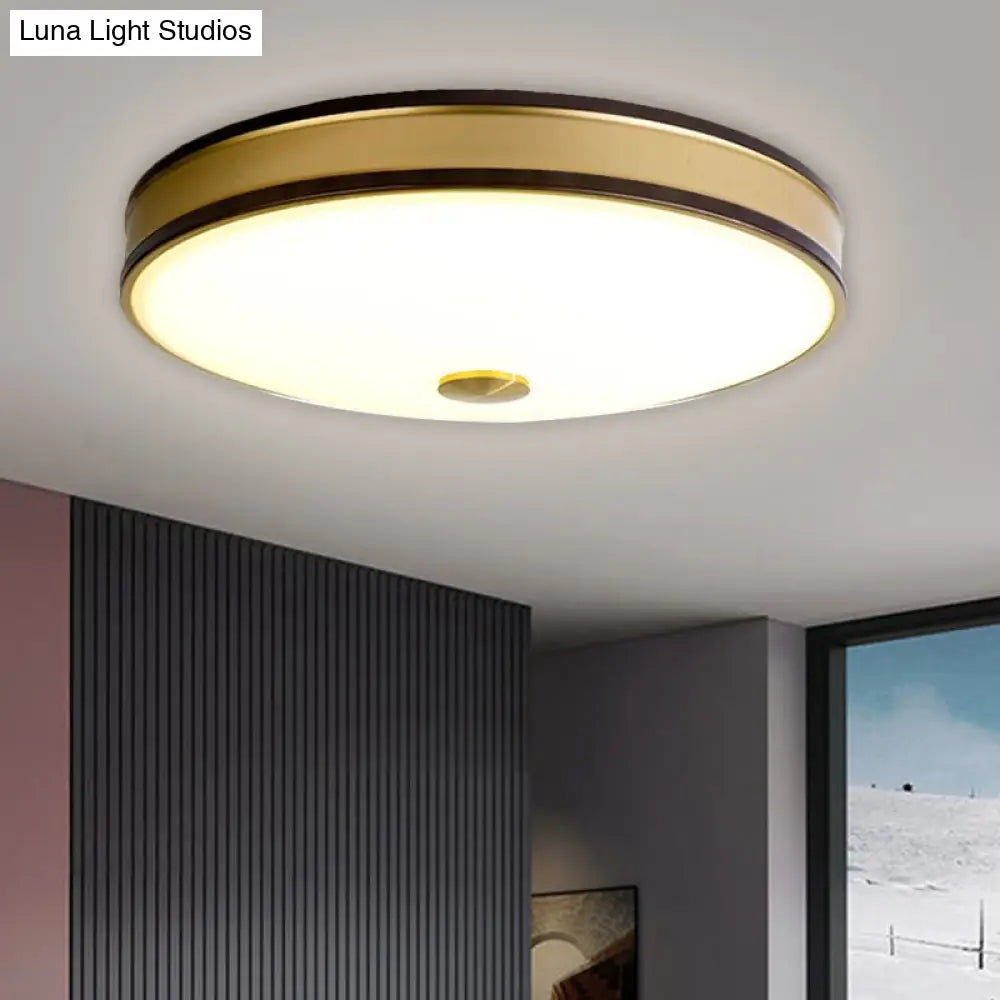Black/Gold Round Led Flush Mount Ceiling Light - 12’/19’/15.5’ Diameter Perfect For Bedrooms