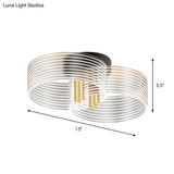Black - Gold Round Semi Flush Ceiling Mount Light Fixture - Simple And Elegant With 2/3/5 Lights