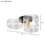 Black - Gold Round Semi Flush Ceiling Mount Light Fixture - Simple And Elegant With 2/3/5 Lights