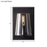 Black/Gold Sconce Lamp With Clear Glass Shade - Ideal For Living Room Wall Lighting