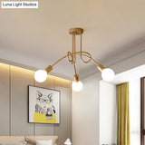 Black/Gold Twisted Industrial Semi Flush Mount Kitchen Ceiling Light With Open Bulb - 3/5/6-Light