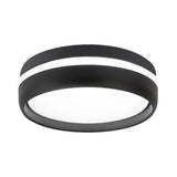 Black/Grey Drum Led Flush Mount Ceiling Light With Integrated Acrylic Shade Kit