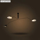 Black Industrial Style Semi Flush Mount Chandelier - 3-Light Metallic Cone Shade Lighting
