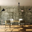 Black Industrial Style Semi Flush Mount Chandelier - 3-Light Metallic Cone Shade Lighting