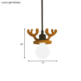 Black Iron Macaroon Antler Ceiling Pendant Light Fixture - 1 Bulb Suspended With Or Without Shade