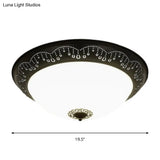 Black Led Crystal Dome Flush Mount Ceiling Light With Countryside Charm