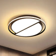 Black Led Flush Mount Half - Circle Acrylic Ceiling Lamp For Study Room