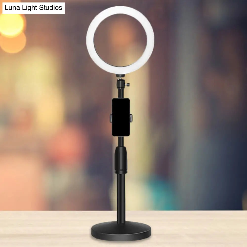 Black Led Make-Up Lamp With Phone Holder And Flash Light