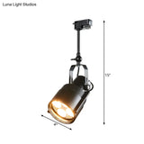 Black Led Semi Flush Factory Lighting Fixture - Rotatable Ceiling Mount With Handle