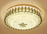 Black Luxury Crystal Bedroom Ceiling Lamp Trichromatic Light