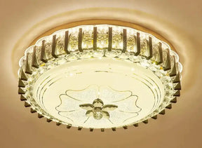 Black Luxury Crystal Bedroom Ceiling Lamp Trichromatic Light