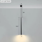 Black Metal Bedside Pendant Light: Simplicity Tube Led Suspension Lamp