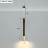 Black Metal Bedside Pendant Light: Simplicity Tube Led Suspension Lamp