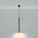 Black Metal Bedside Pendant Light: Simplicity Tube Led Suspension Lamp /