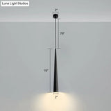 Black Metal Bedside Pendant Light: Simplicity Tube Led Suspension Lamp