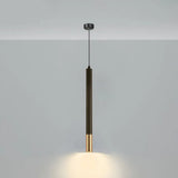 Black Metal Bedside Pendant Light: Simplicity Tube Led Suspension Lamp / Long Cone