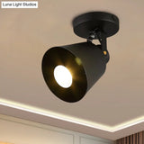 Black Metal Bell Wine Club Flush Mount Spotlight: 1/3-Head Semi Ceiling Light With Rotatable Design
