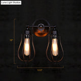 Black Metal Cage Wall Mount Light With Pivot Joint - Industrial Bedroom Sconce Lamp