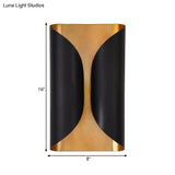 Black Metal Colonial Style 2-Light Rolling Surface Wall Sconce