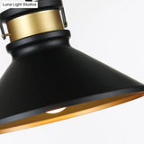 Black Metal Cone Pendant Light - Industrial Style Hanging Lighting