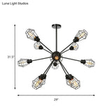 Black Metal Farmhouse Style Pendant Light With Cage Shade