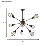 Black Metal Farmhouse Style Pendant Light With Cage Shade