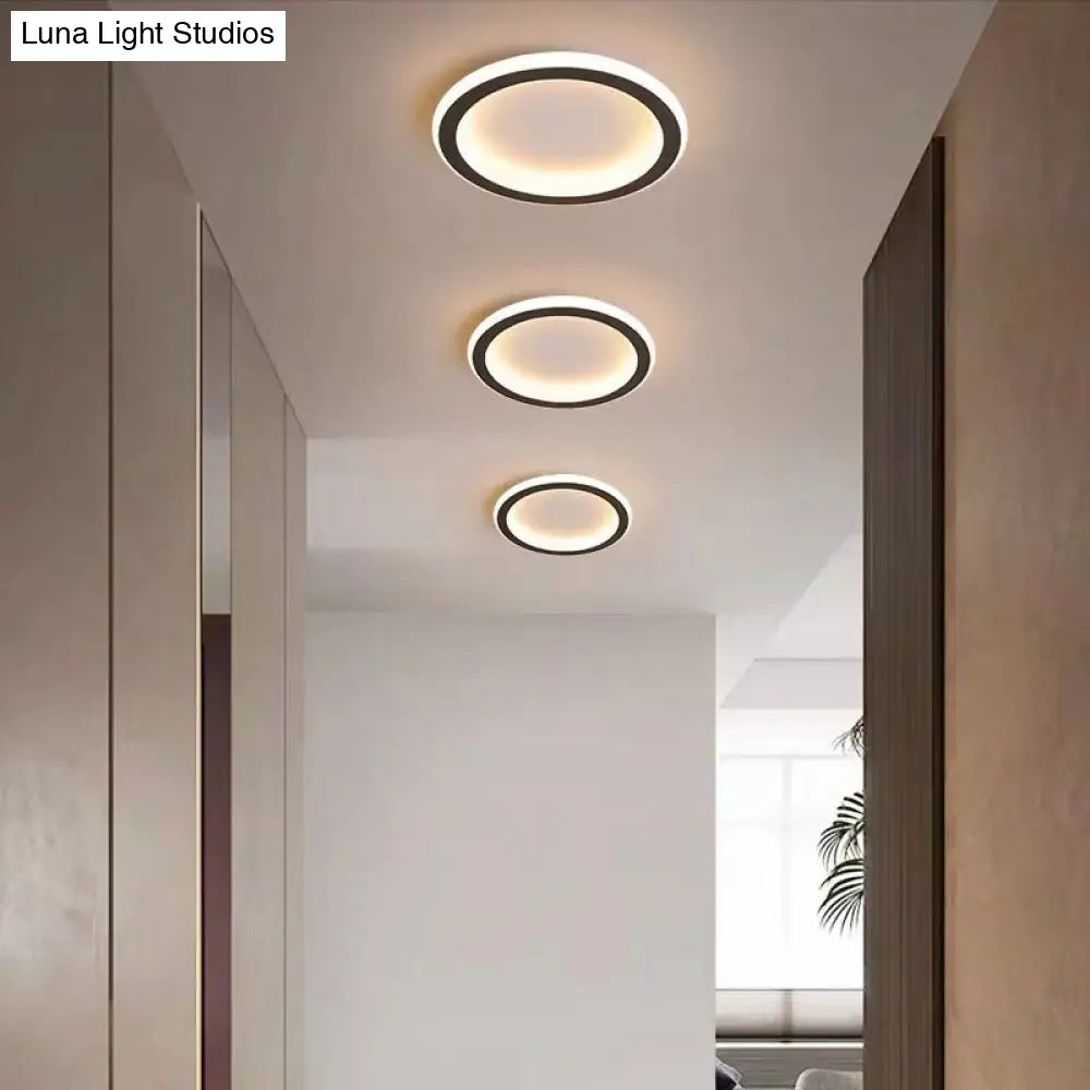 Black Metal Geometric Led Flush Mount Ceiling Light Fixture