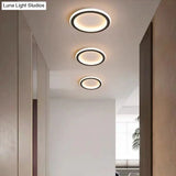 Black Metal Geometric Led Flush Mount Ceiling Light Fixture