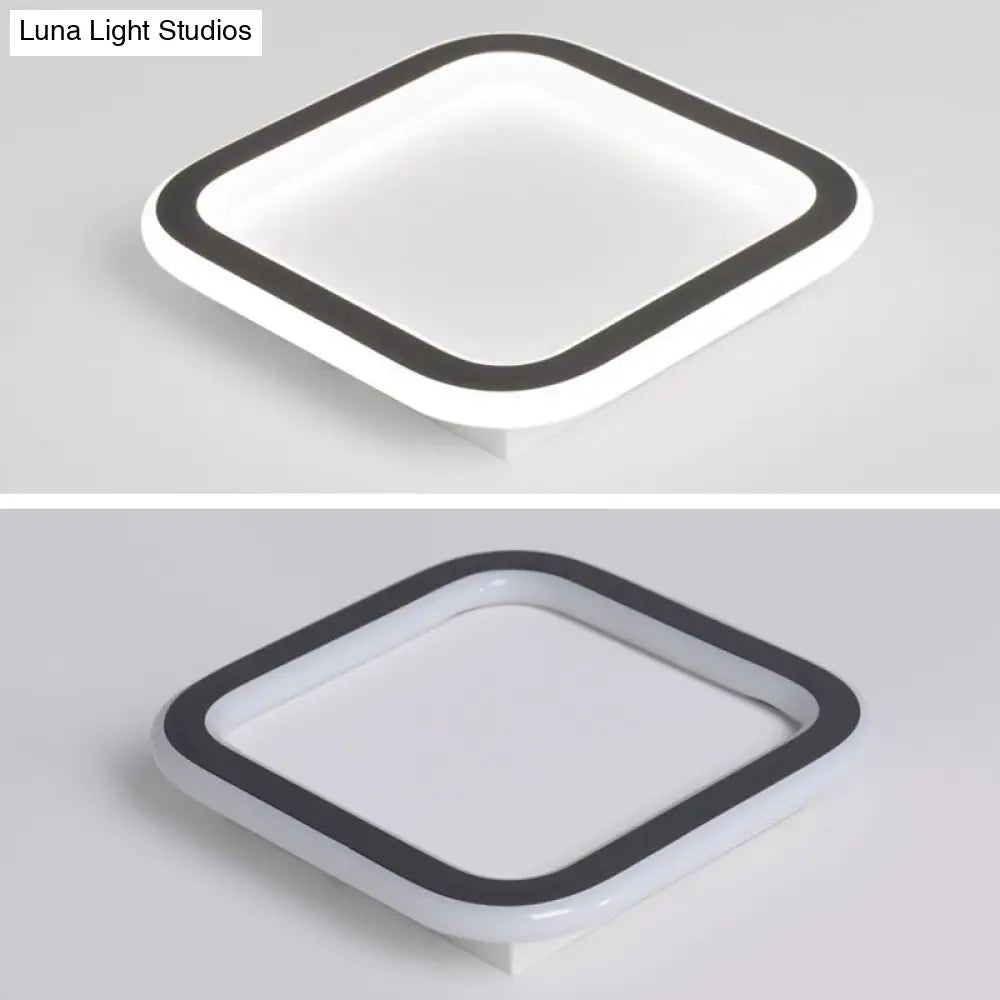Black Metal Geometric Led Flush Mount Ceiling Light Fixture