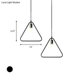 Black Metal Industrial Pendant Light With Frame Shade For Dining Room - 1 Head Ceiling Lighting