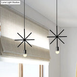 Black Metal Industrial Pendant Light With Frame Shade For Dining Room - 1 Head Ceiling Lighting