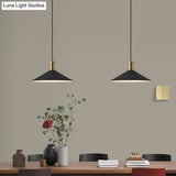 Black Metal Industrial Tapered Pendant Ceiling Light Fixture