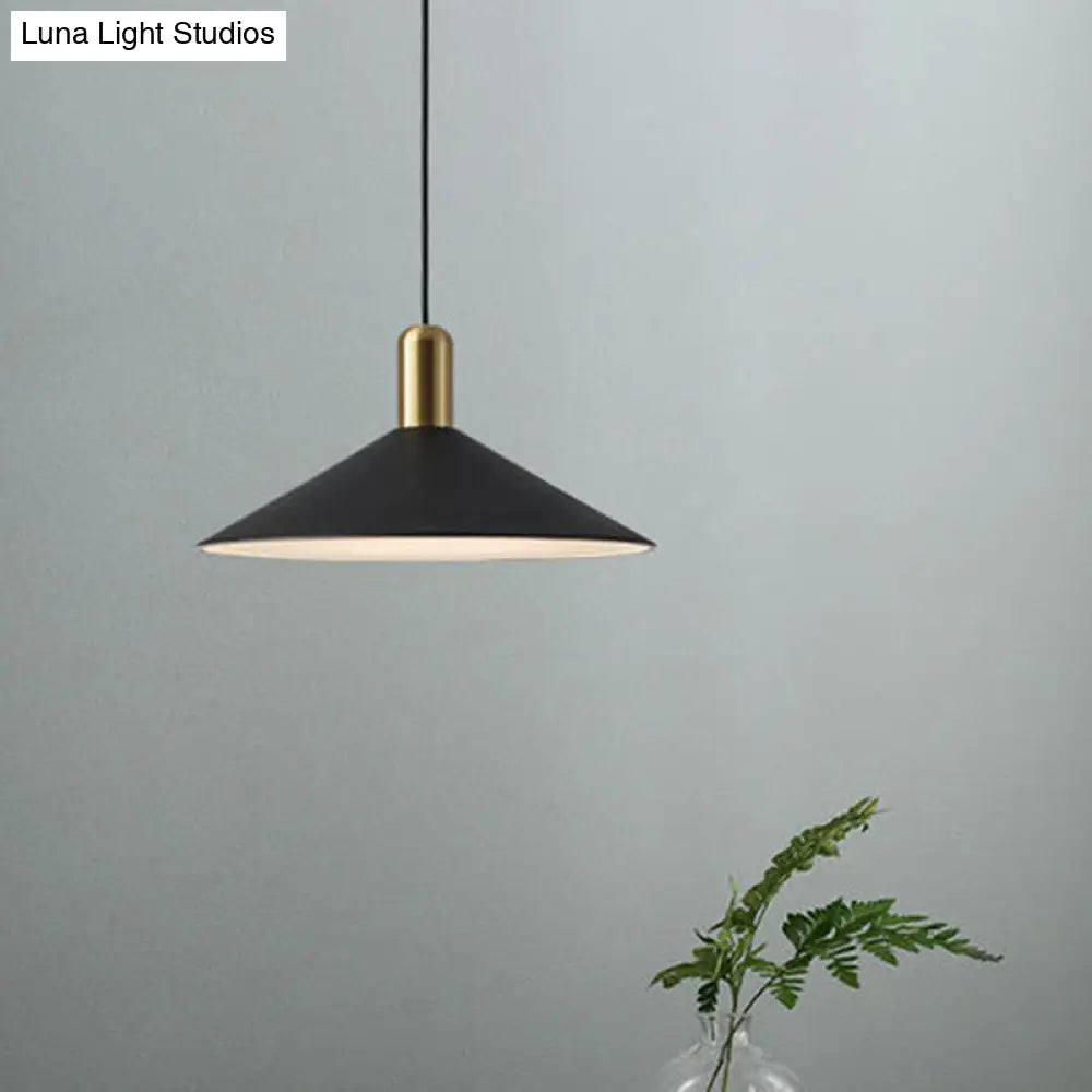 Black Metal Industrial Tapered Pendant Ceiling Light Fixture
