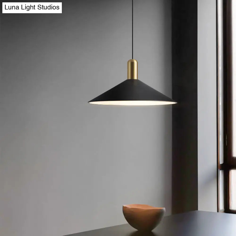Black Metal Industrial Tapered Pendant Ceiling Light Fixture