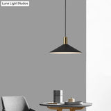 Black Metal Industrial Tapered Pendant Ceiling Light Fixture