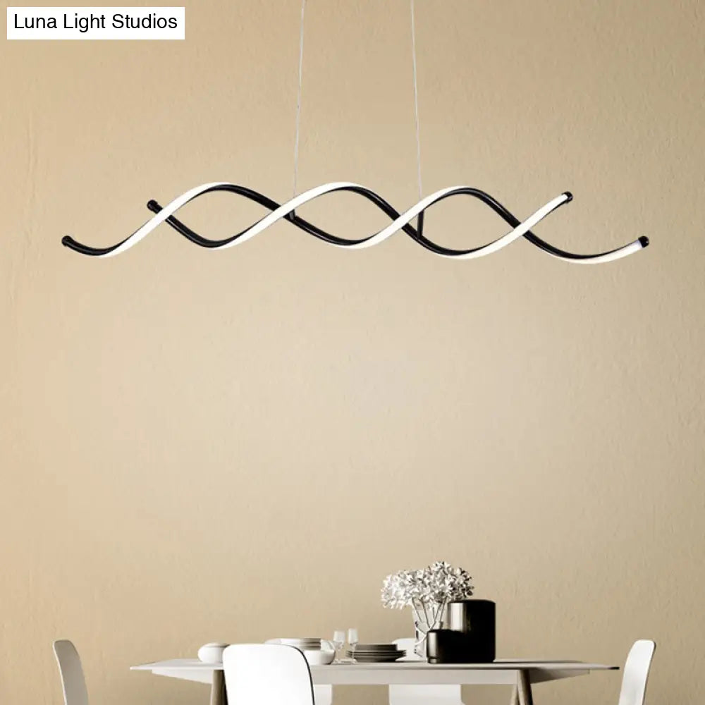 Black Metal Led Pendant Ceiling Light For Contemporary Dining Room Decor